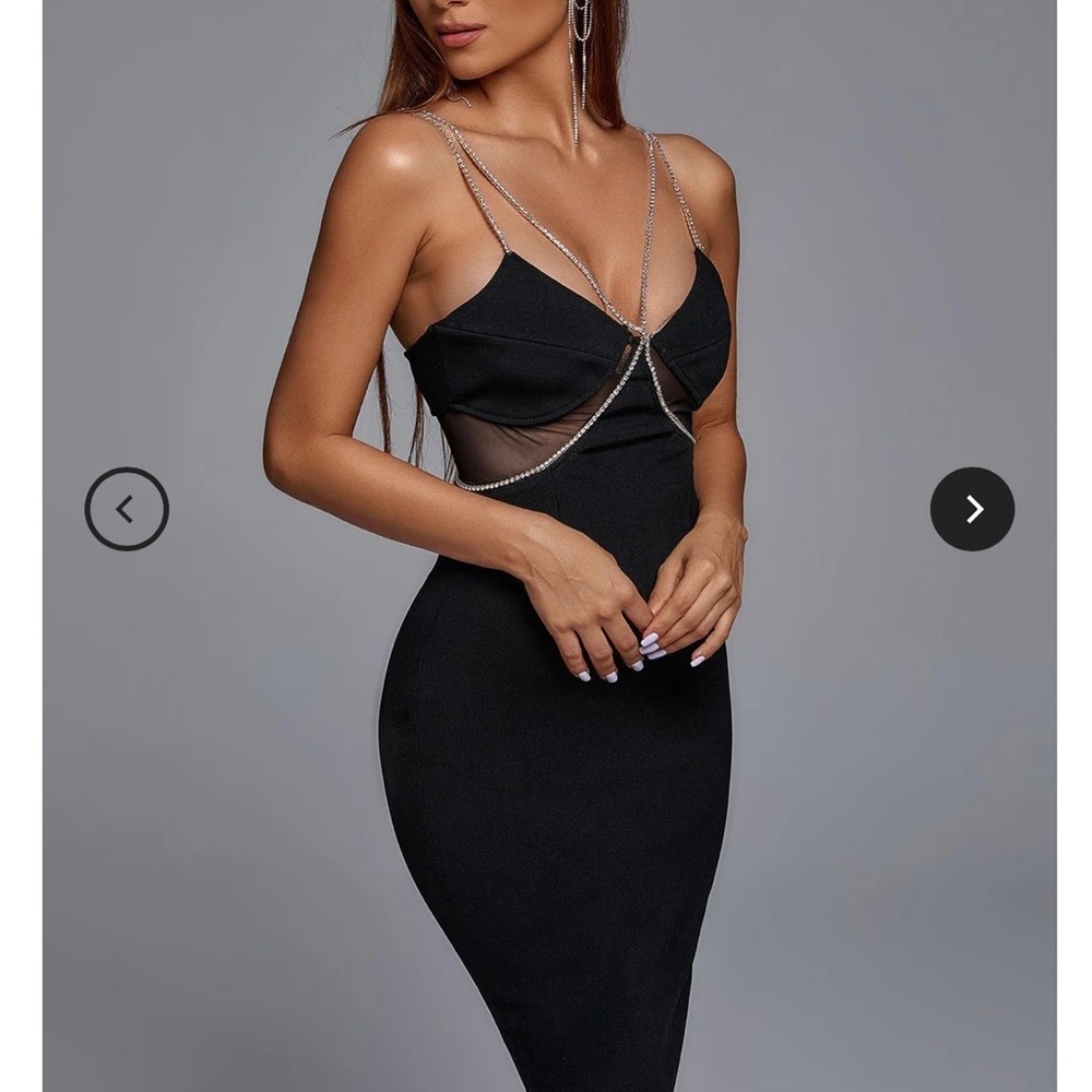 Bella Barnett body con brand new black dress. Sagia diamond maxi bandage